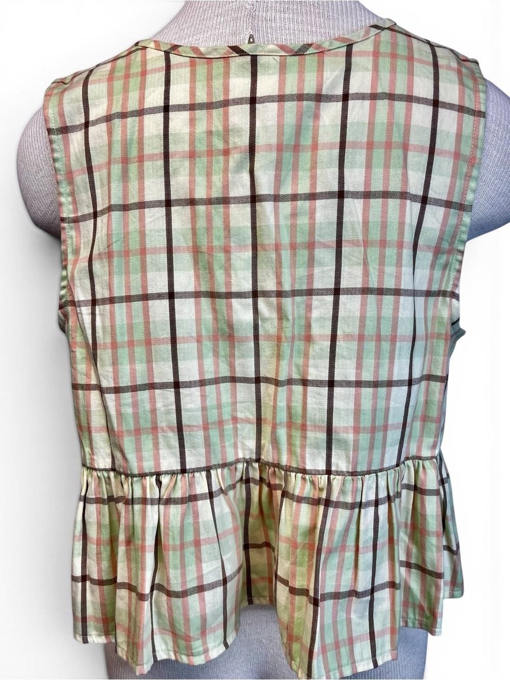 Anthropologie LyreBird Pintuck Flannel Tie Front Vest Women Medium NWT - Picture 5 of 9